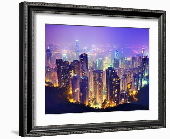 Hong Kong Skyline-Sean Pavone-Framed Photographic Print