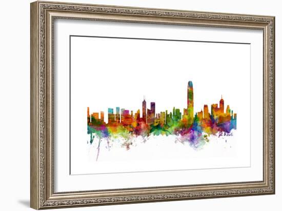 Hong Kong Skyline-Michael Tompsett-Framed Premium Giclee Print