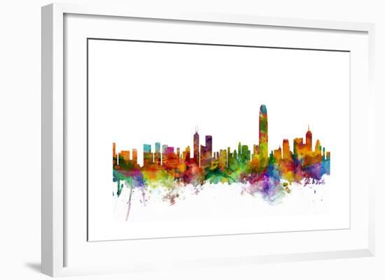 Hong Kong Skyline-Michael Tompsett-Framed Art Print