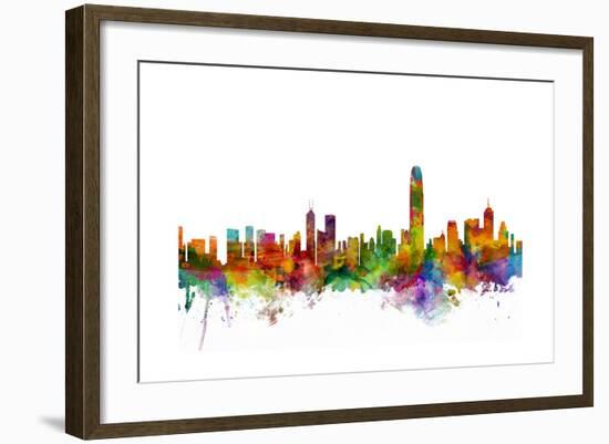 Hong Kong Skyline-Michael Tompsett-Framed Art Print