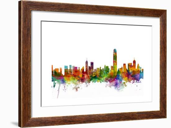 Hong Kong Skyline-Michael Tompsett-Framed Art Print