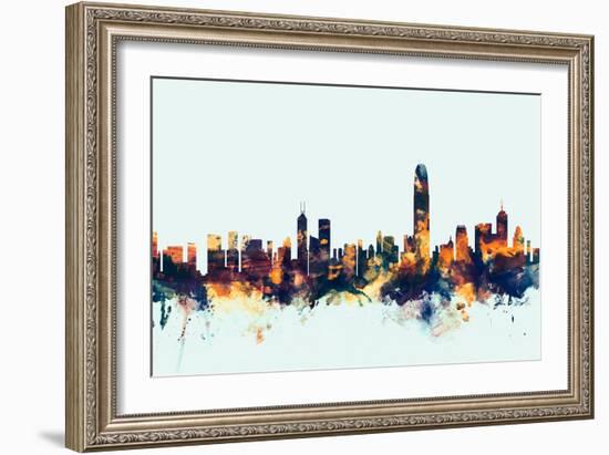 Hong Kong Skyline-Michael Tompsett-Framed Art Print