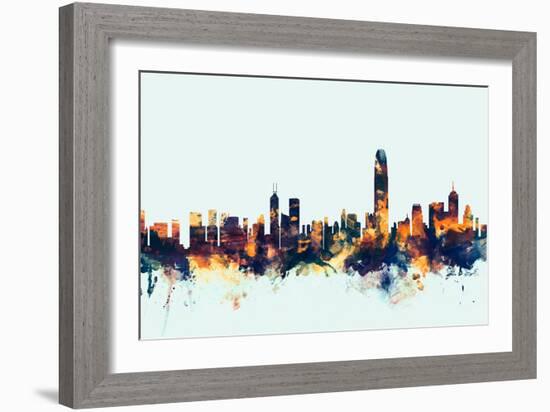 Hong Kong Skyline-Michael Tompsett-Framed Art Print