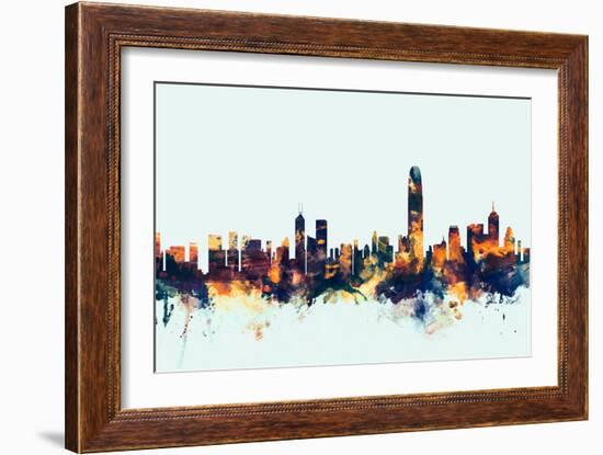 Hong Kong Skyline-Michael Tompsett-Framed Art Print