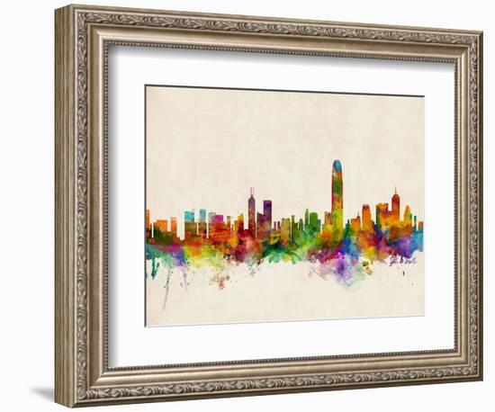 Hong Kong Skyline-Michael Tompsett-Framed Art Print