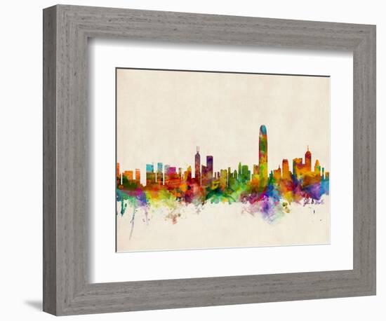 Hong Kong Skyline-Michael Tompsett-Framed Art Print