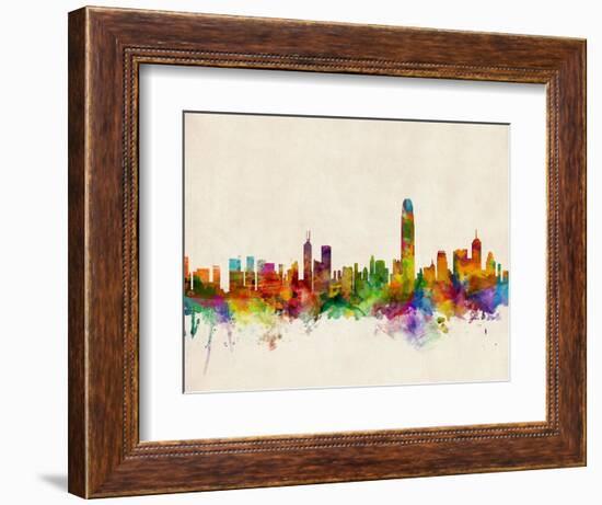 Hong Kong Skyline-Michael Tompsett-Framed Art Print