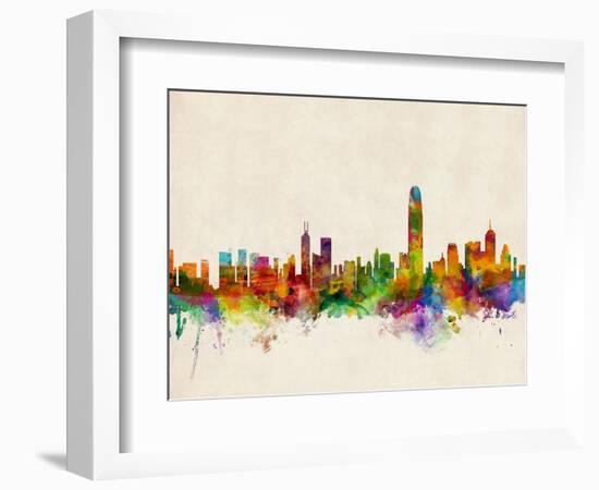 Hong Kong Skyline-Michael Tompsett-Framed Art Print