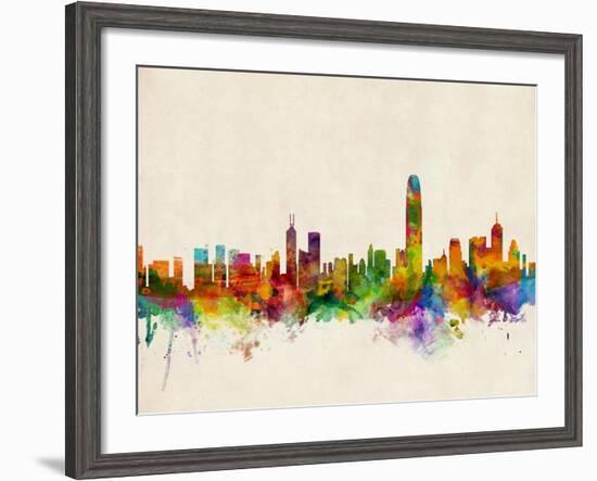 Hong Kong Skyline-Michael Tompsett-Framed Art Print