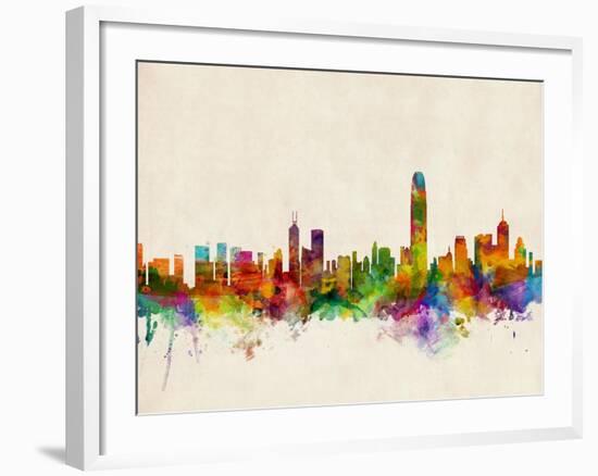 Hong Kong Skyline-Michael Tompsett-Framed Art Print