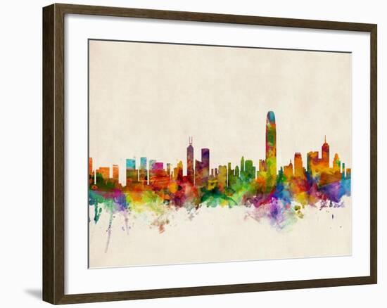 Hong Kong Skyline-Michael Tompsett-Framed Art Print