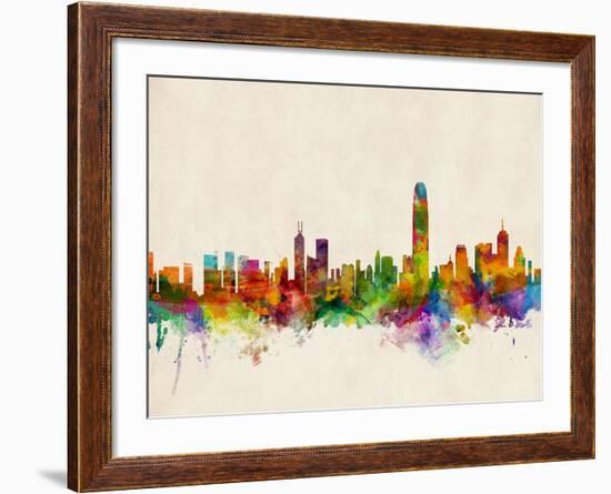 Hong Kong Skyline-Michael Tompsett-Framed Art Print