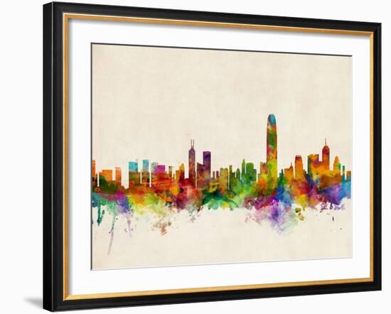 Hong Kong Skyline-Michael Tompsett-Framed Art Print