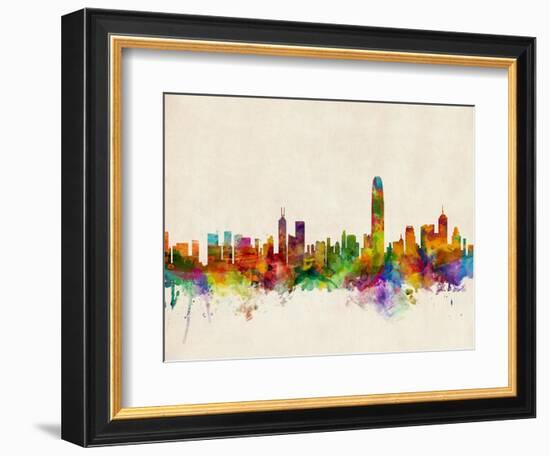 Hong Kong Skyline-Michael Tompsett-Framed Premium Giclee Print