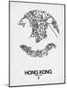 Hong Kong Street Map White-null-Mounted Art Print