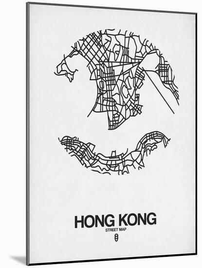 Hong Kong Street Map White-null-Mounted Art Print