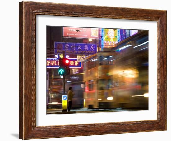 Hong Kong, Trams, China-Peter Adams-Framed Photographic Print