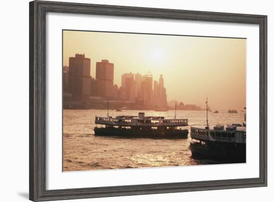 Hong Kong, Tsim Sha Tsui, View of Skyline and Star Ferry-Stuart Westmorland-Framed Photographic Print