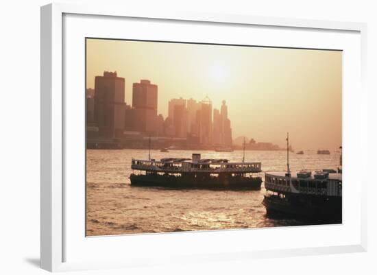 Hong Kong, Tsim Sha Tsui, View of Skyline and Star Ferry-Stuart Westmorland-Framed Photographic Print