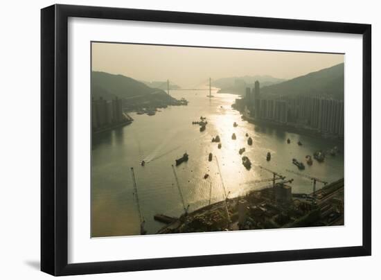 Hong Kong Water View from High Up in a Tall Building-Jason Lovell-Framed Photographic Print