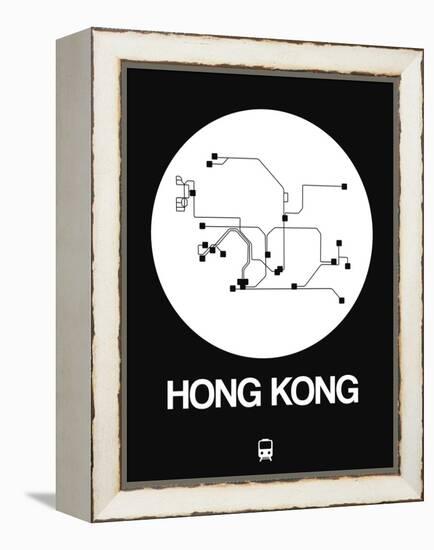 Hong Kong White Subway Map-NaxArt-Framed Stretched Canvas