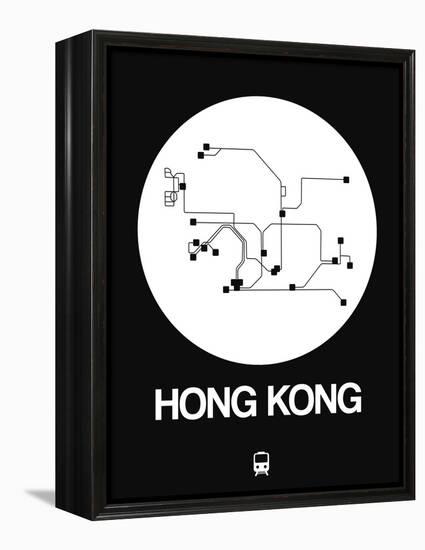 Hong Kong White Subway Map-NaxArt-Framed Stretched Canvas