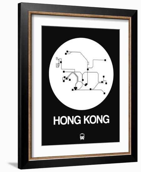 Hong Kong White Subway Map-NaxArt-Framed Art Print