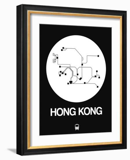 Hong Kong White Subway Map-NaxArt-Framed Art Print