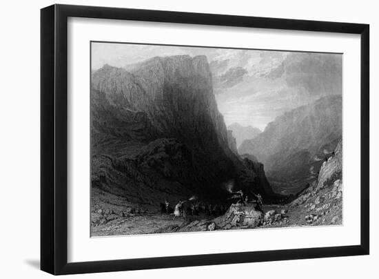 Honister Pass, Lake District-Thomas Allom-Framed Art Print