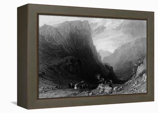 Honister Pass, Lake District-Thomas Allom-Framed Stretched Canvas