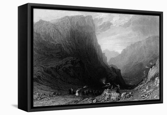 Honister Pass, Lake District-Thomas Allom-Framed Stretched Canvas