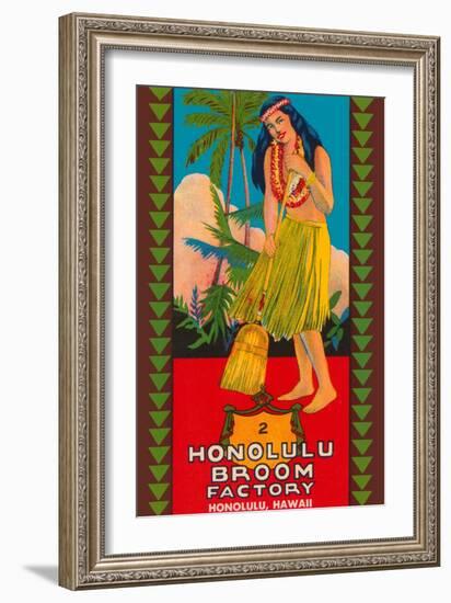 Honolulu Broom Factory Broom Label-null-Framed Premium Giclee Print