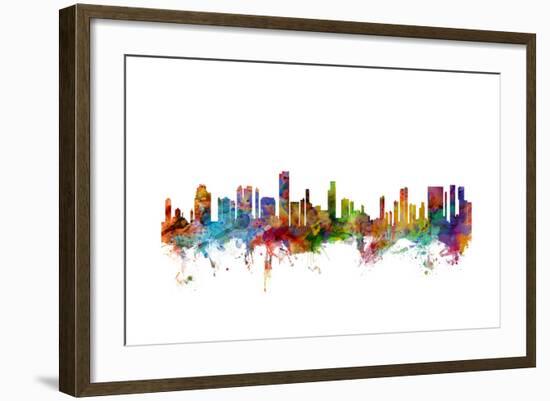 Honolulu Hawaii Skyline-Michael Tompsett-Framed Art Print