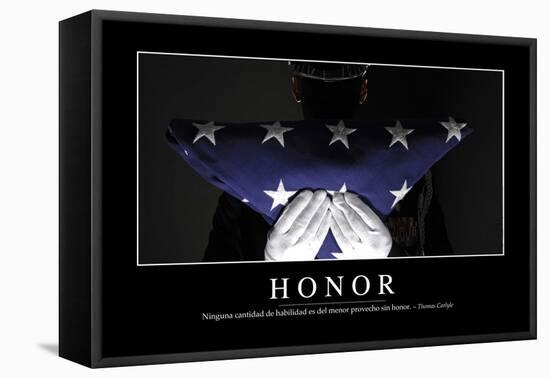 Honor. Cita Inspiradora Y Póster Motivacional-null-Framed Premier Image Canvas