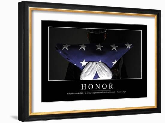 Honor: Inspirational Quote and Motivational Poster-null-Framed Premium Photographic Print