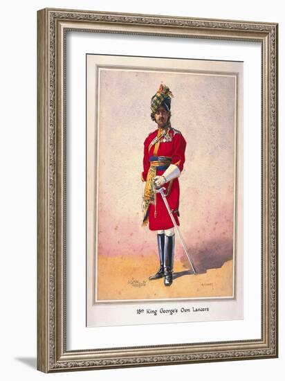 Honorary Lieutenant Hon Malik Umar Hayat Khan, Cie, Tiwana of Ahahpur (Punjabi Musalman)…-Alfred Crowdy Lovett-Framed Giclee Print