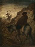 Don Quixote and Sancho Panza-Honore Daumier-Giclee Print
