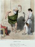 Man Eating Oysters and Wine-Honore Daumier-Giclee Print