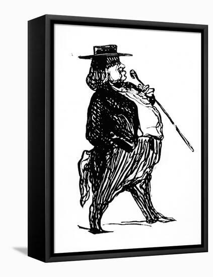 Honore De Balzac with a Cane, Probably Drawn for the Book "Physiologie Du Rentier," circa 1841-Honore Daumier-Framed Premier Image Canvas