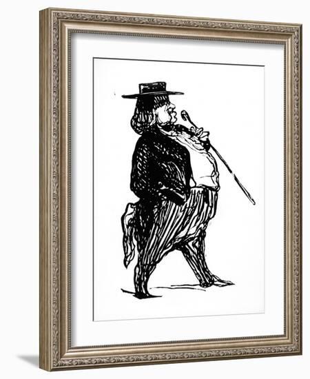 Honore De Balzac with a Cane, Probably Drawn for the Book "Physiologie Du Rentier," circa 1841-Honore Daumier-Framed Giclee Print