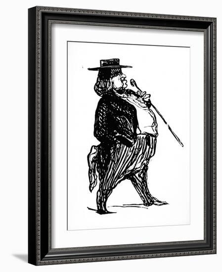 Honore De Balzac with a Cane, Probably Drawn for the Book "Physiologie Du Rentier," circa 1841-Honore Daumier-Framed Giclee Print