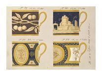 Quatre tasses avec fond d'or, ca. 1800-1820-Honore-Art Print