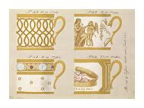 Quatre tasses avec fond d'or, ca. 1800-1820-Honore-Art Print