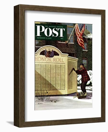 "Honoring the Dead," Saturday Evening Post Cover, December 4, 1943-Stevan Dohanos-Framed Giclee Print