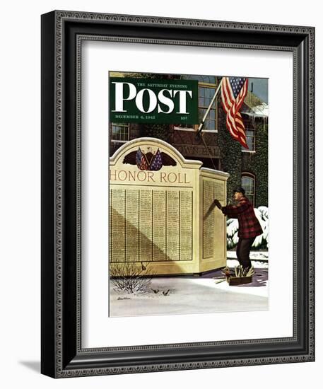 "Honoring the Dead," Saturday Evening Post Cover, December 4, 1943-Stevan Dohanos-Framed Giclee Print