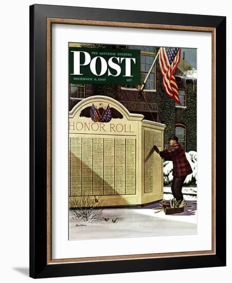 "Honoring the Dead," Saturday Evening Post Cover, December 4, 1943-Stevan Dohanos-Framed Giclee Print