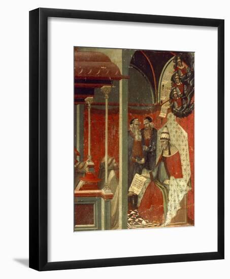 Honorius III Approving Carmelite Rule, Detail from Predella of Altarpiece for the Carmine-Pietro Lorenzetti-Framed Giclee Print