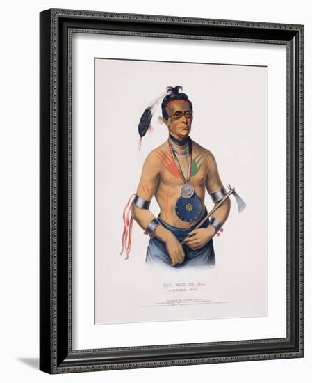 Hoo-Wan-Ne-Ka, Illustration from 'The Indian Tribes of North America'-Charles Bird King-Framed Premium Giclee Print