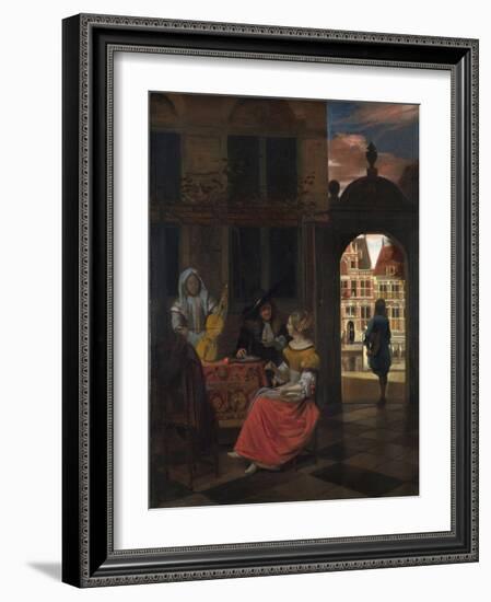 Hooch, Pieter, De (1629-1684) A Musical Party in a Courtyard Oil on Canvas 1677 National Gallery, L-Pieter de Hooch-Framed Giclee Print