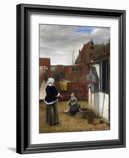 Hooch, Pieter, De (1629-1684) A Woman and Her Maid in a Courtyard Oil on Canvas Ca 1661 National Ga-Pieter de Hooch-Framed Giclee Print